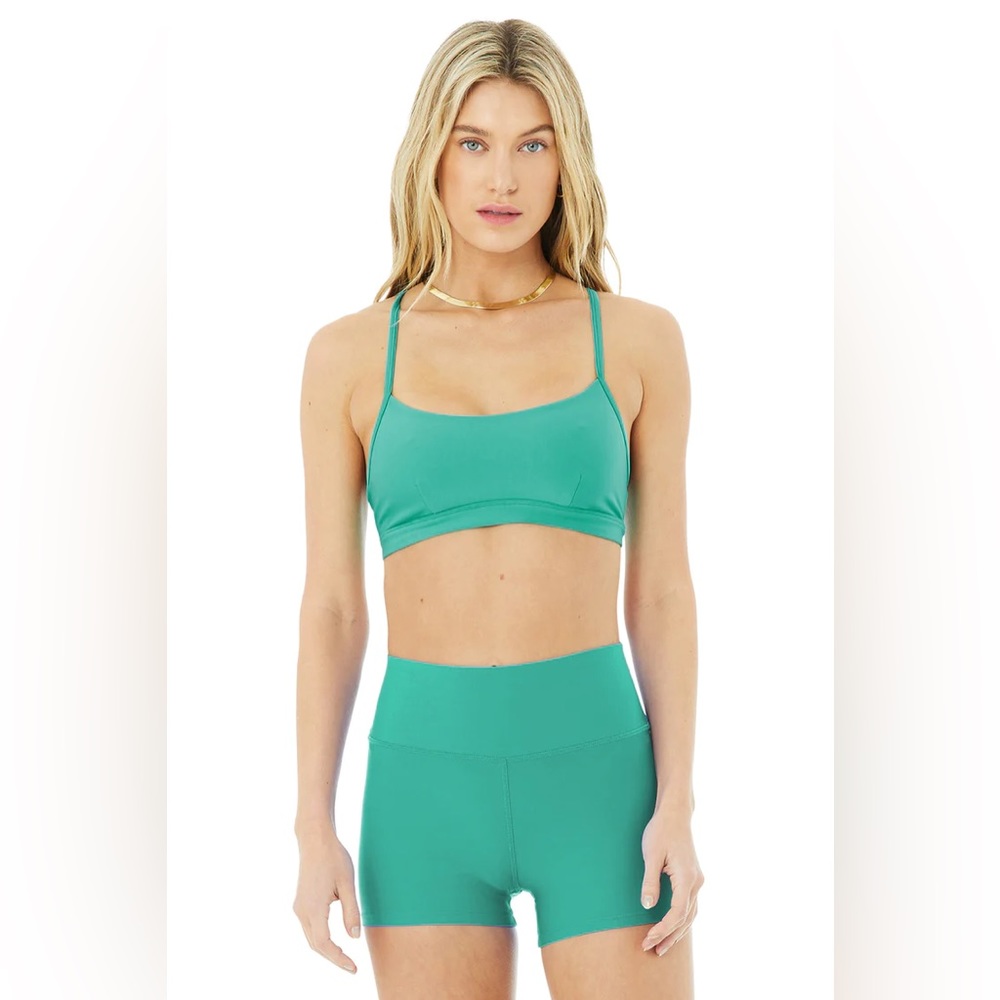 Alo Yoga Airlift Intrigue Bra in Ocean Teal Size Small